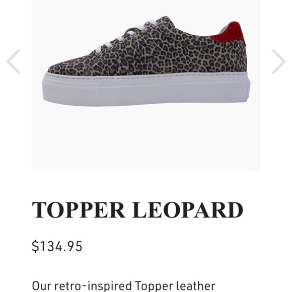 Erin Michael Portugal Topper leopard print lace sneaker retro inspired - Picture 3 of 16